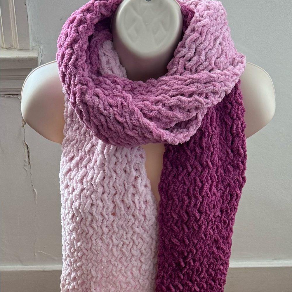 NWT handmade lot of 2 scarves shawls wraps different shades of pink super soft